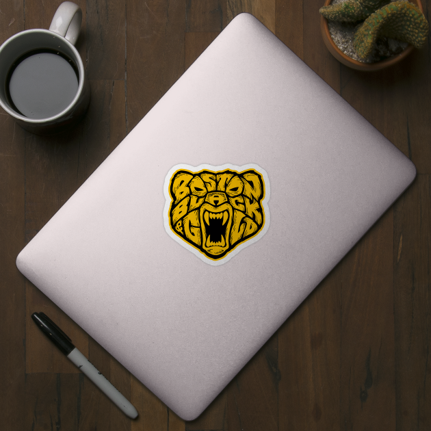 Boston Black & Gold Bear Face by FRGStudios2020